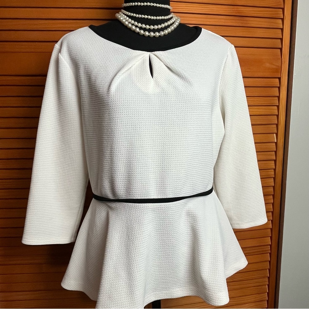 Elle Ivory Peplum Top